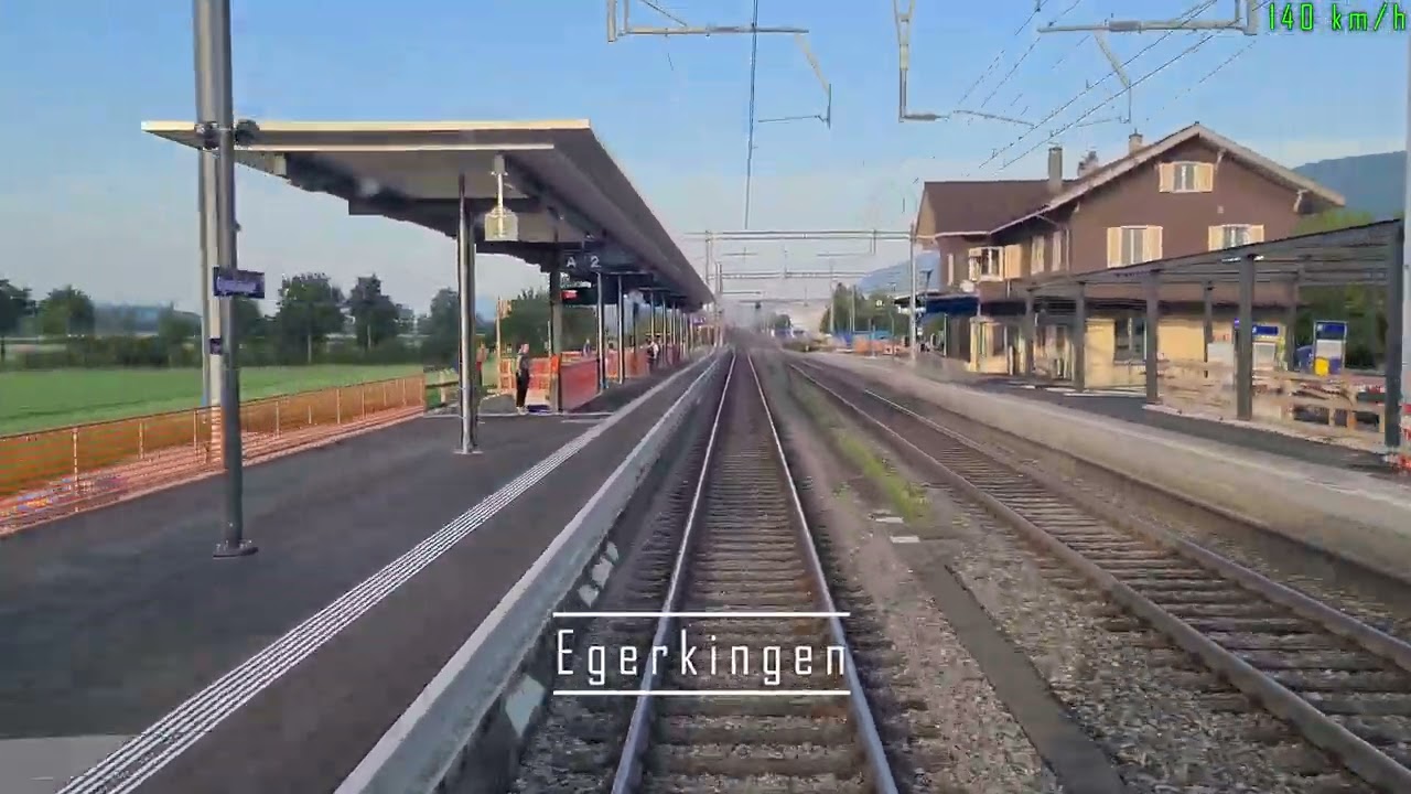 4K [Cab-ride] Olten - Biel-Bienne, en cabine d'une FLIRT (RABe 523)