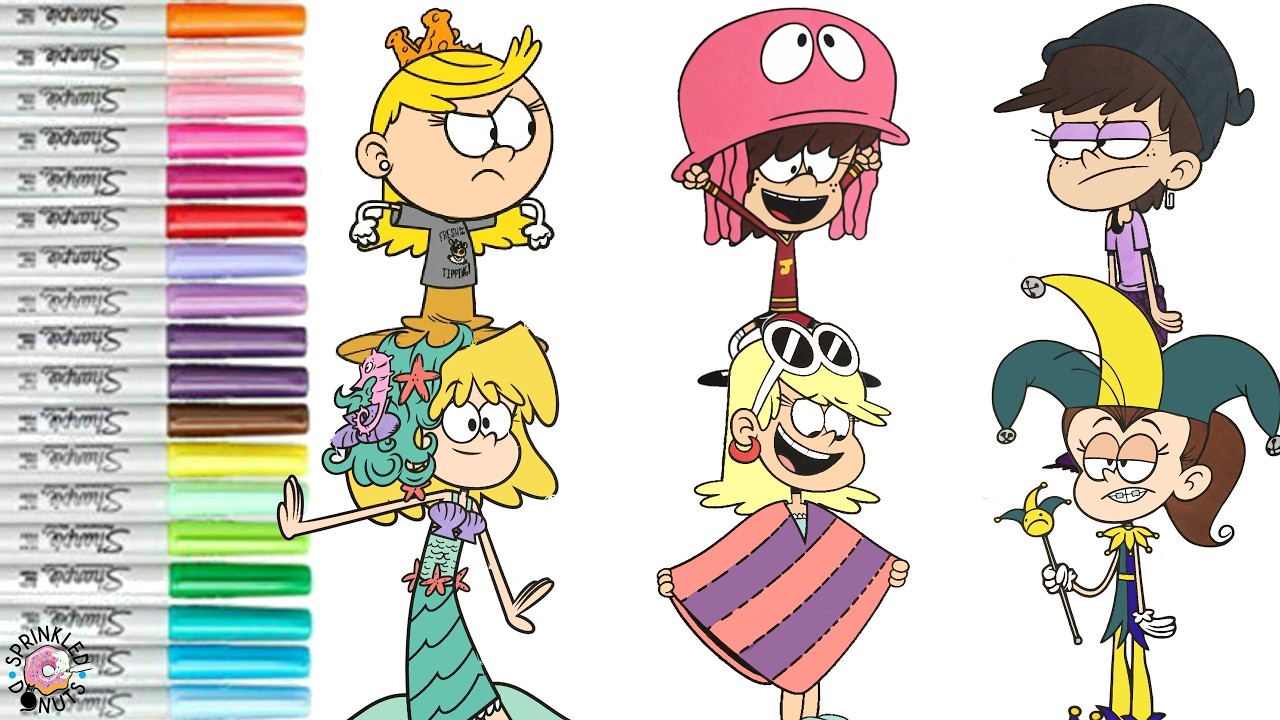 The Loud House Coloring Book Compilation Lori Leni Luna Lynn Lola Luan and Lily
