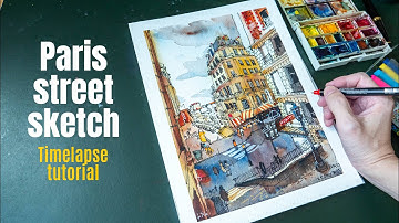 Paris street sketch (timelapse tutorial)