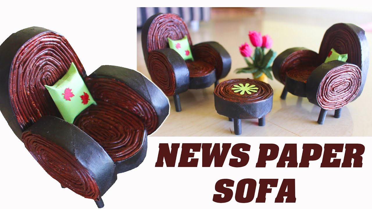 How To Make News Paper Sofa/News Paper Craft/ DIY News Paper Furniture. YouTube