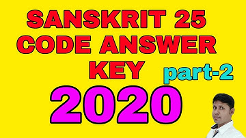 NET SANSKRIT 25 CODE ANSWER KEY 2020 part-2