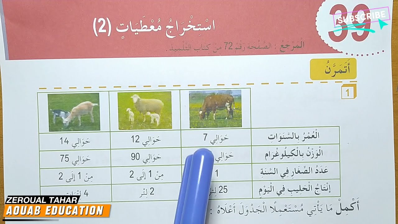 حلول الصفحة (46) كراس الأنشطة رياضيات ||استخراج معطيات 2|| الثانية ابتدائي2023/2024