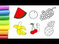 🎨 COLOREAR FRUTAS 🎨 Aprendemos el nombre y el color de las frutas | Videos Educativos para Niños