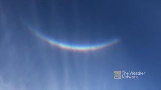 Upside-down rainbow (Circumzenithal arc) is caught ON CAM in Quebec