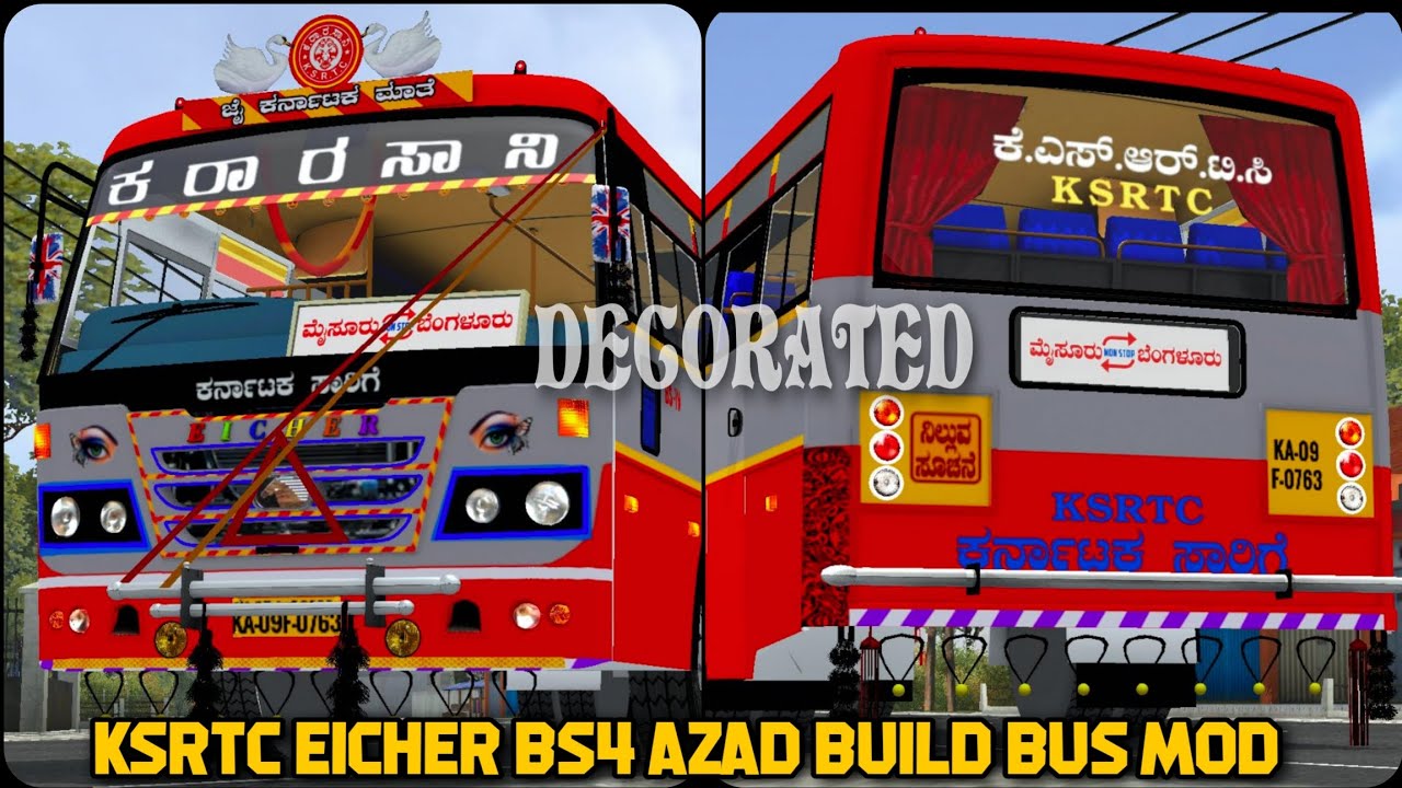 🔰😉Вышел новый мод автобуса KSRTC EICHER BS4 AZAD для BUSSID || Мод автобуса KSRTC EICHER BS4 для ...