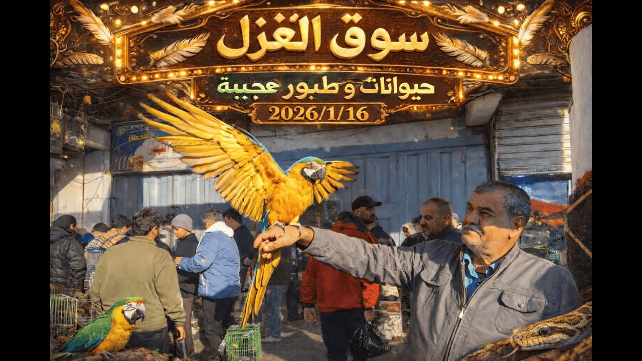 سوق الغزل لهذا اليوم الجمعه حيوانات وطيور جميله في بغداد 2026\1\16😎
