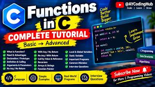Functions in C Language | Complete Functions Tutorial in C | C Programming Hindi | AYCodingHub