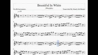 Beautiful In White – Trumpet and Bflat Sheet Music and Minus One Instrument Back Track