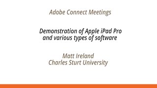 Adobe Connect meetings with Apple iPad Pro: software and apps screenshot 4