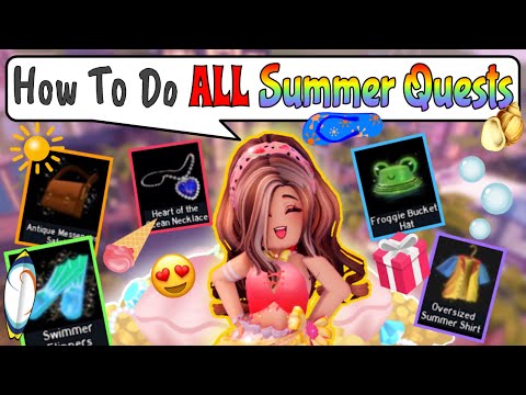 HOW TO COMPLETE ALL ROYALE HIGH SUMMER QUESTS❗️Tips & Tricks For EACH QUEST (Timestamps In Desc.)