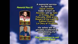 Celebrity David Joseph ~ Memorial Mass Wealth