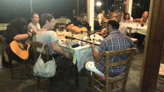 Greek songs and musicians in Azolimnos Tavern -Omilo