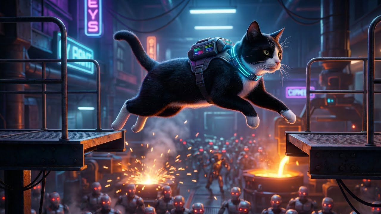 Being a Stray Cat in a Robot Factory is TERRIFYING 🙀🤖 (Full Movie)