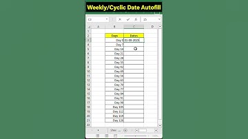 How to Create a Cyclic Date Table in Excel | How to generate day intervals | #excelinterview