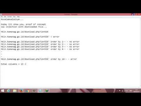Sql Injection Downloaded File - With Hackbar