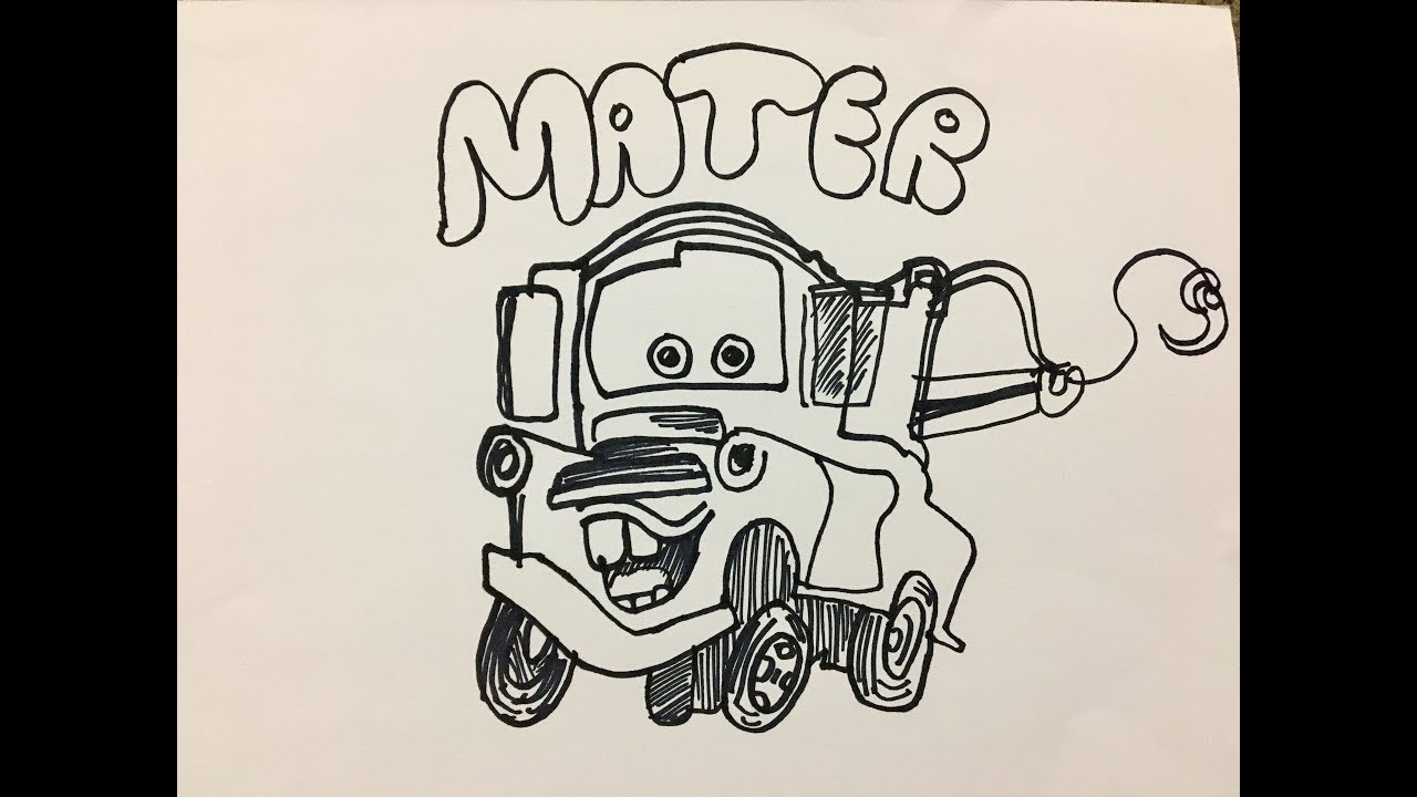 How to draw Mater from Cars step by step - YouTube