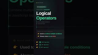 Logical Operators in JavaScript Explained 🔥 (AND, OR, NOT)