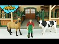 Learn Farm Animals Horses Schleich Farm World safari cow barn animal toys