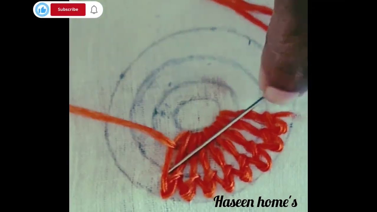 Beautiful Circle Embroidery Design |👌Work easy fr Beginners | Kurtis,Sarees Embroidery#video#viral