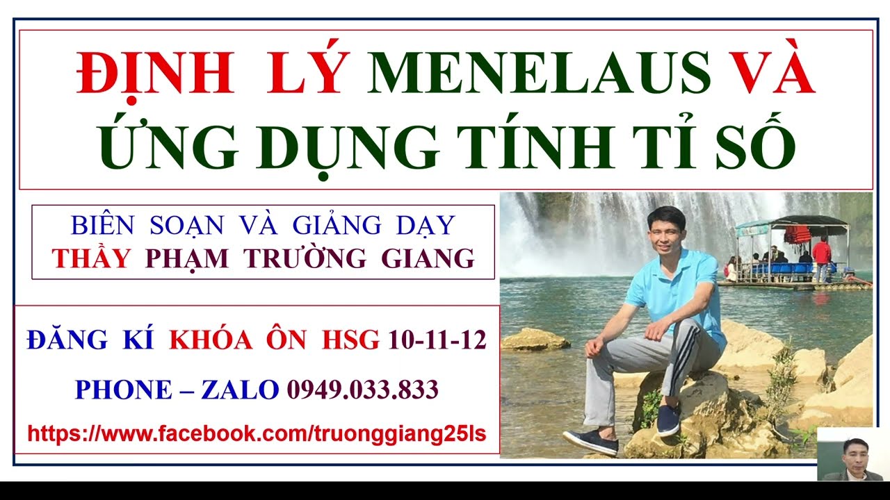 Định Lý Menelaus và ứng dụng tính tỉ số