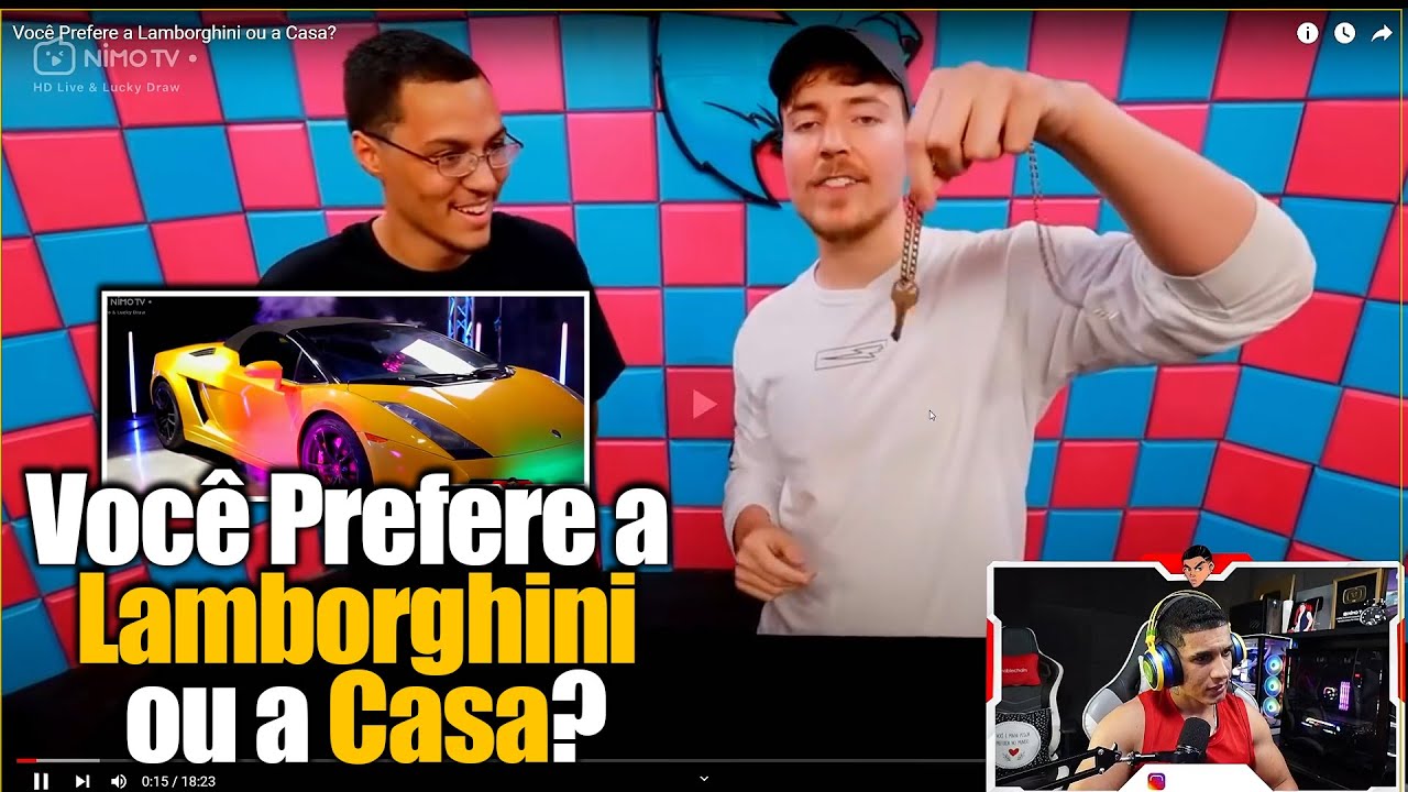 REACT DO HUDSON - Você Prefere a Lamborghini ou a Casa?