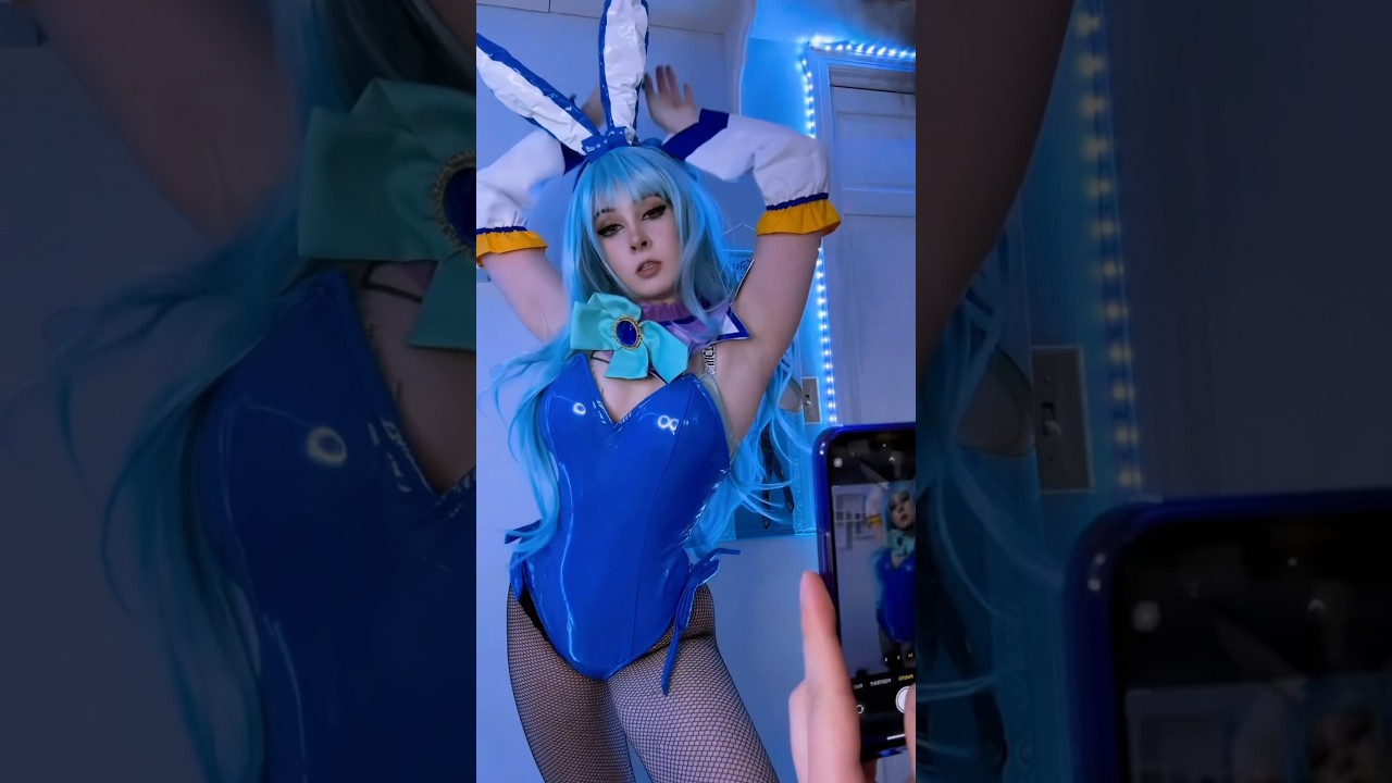I was forced to cosplay bunny Aqua #cosplay #konosuba #anime