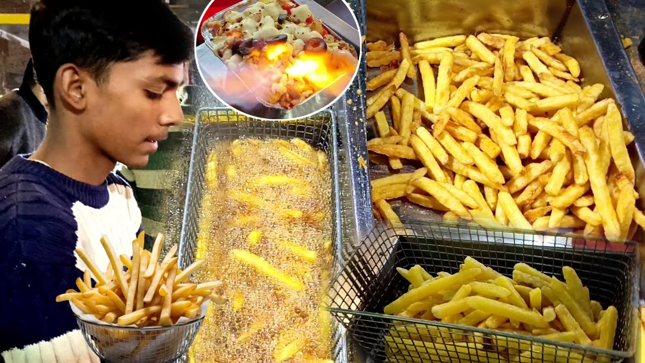 Fastest Street Crispy Fries | Pakistani & OPTP French Fries | Street Food Potato Aloo Chips