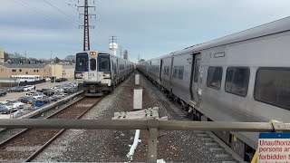 LIRR Babylon Branch: Weekend train action at Rockville Centre (M7,M9