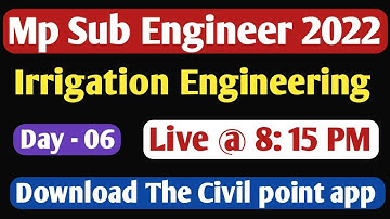 Mp Sub Engineers Practice Session |  Irrigation engineering  set - 02  | by sandeep sir  |