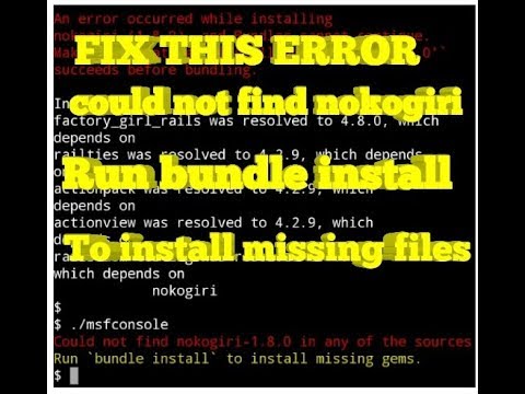 How to fix problem of nokogiri not install in termux while installing metasploit framework