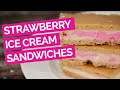 Lemon Ginger & Strawberry Ice Cream Sandwiches