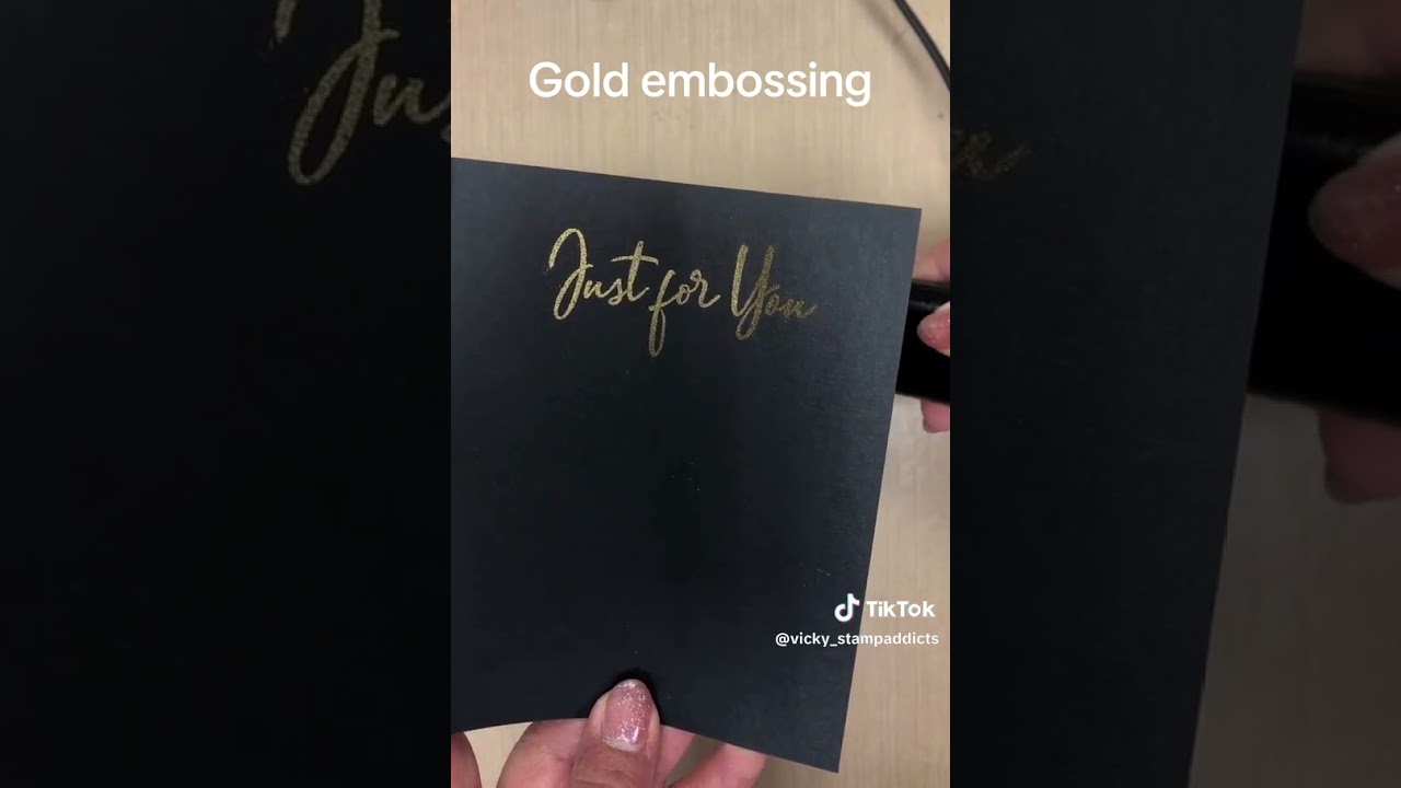 Gold Embossing Powder Cardmaking with rubber stamps  