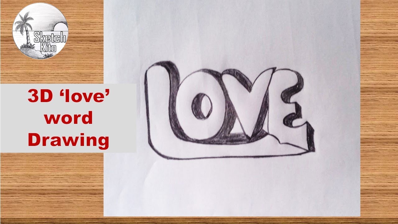 Tutorial Word Drawing 3D drawing tutorial | Word drawing step by step | 3D drawing - YouTube