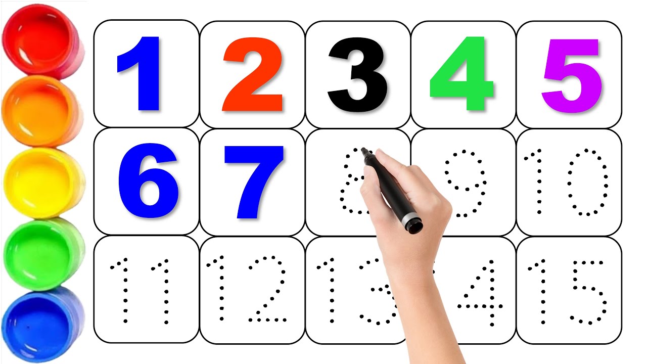 123 number counting, 123 Numbers, kids rhymes, learn to count, 1 to 100 ...