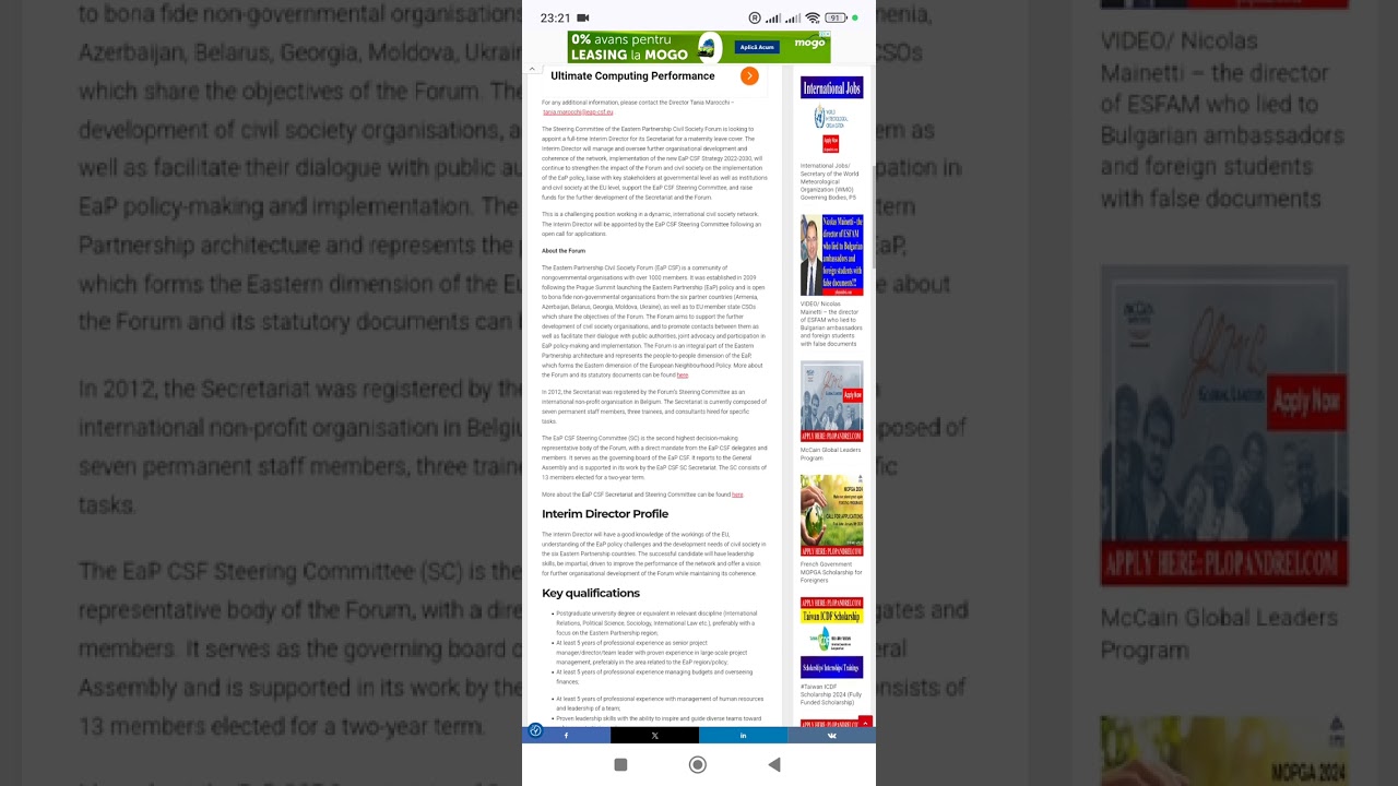 plopandrei.com-Job vacancy/ Interim Director / Eastern Partnership Civil Society Forum |