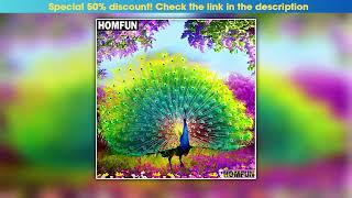 Top HOMFUN Full Square/Round Drill 5D DIY Diamond Painting "animals peacock" 3D Embroidery Cross St