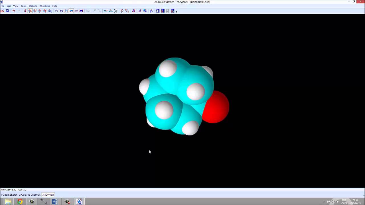 ChemSketch 2 - Visualisation en 3D - YouTube