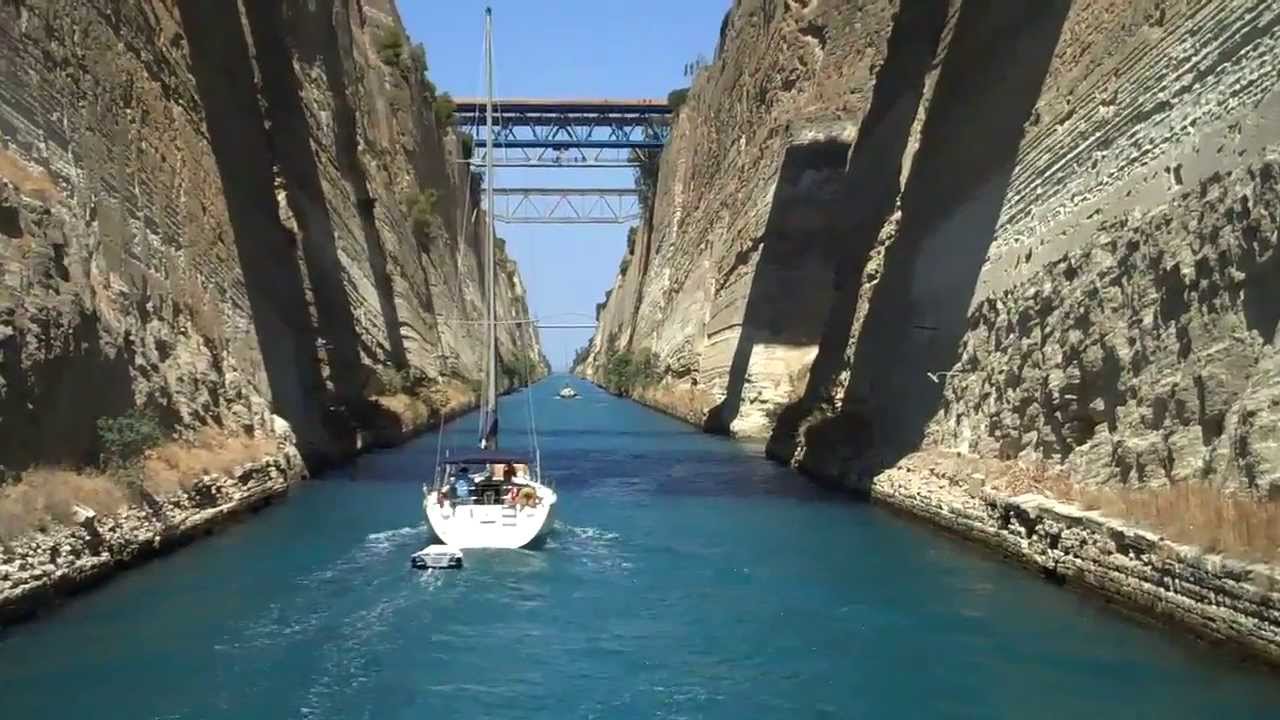 Maxwell cruises through the Corinth Canal in both directions, Greece