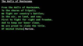 Marines' Hymn (The Halls of Montezuma) /w lyrics