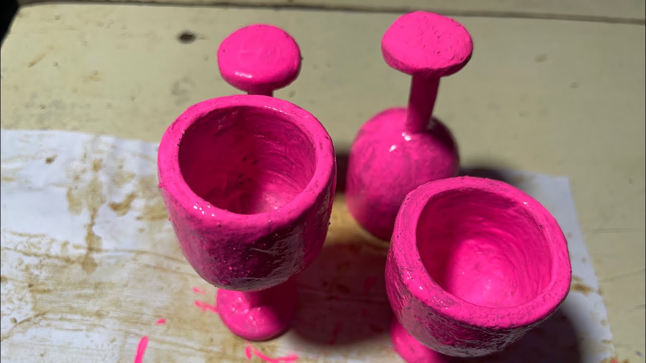 Bright Pink Clay Creations | Handmade Decorative Mini Pots | DIY Craft Art