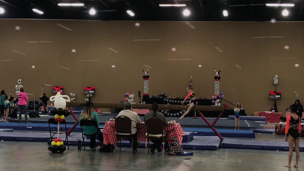 Taylor Amos Level 4 Gymnastics Beam Routine 9.550 1st Place YouTube