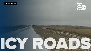 Icy conditions across Green Country as crews work to clear highways and bridges