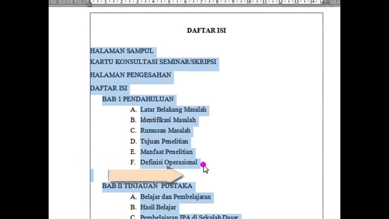 Cara Membuat Daftar Isi Skripsi Dan Makalah