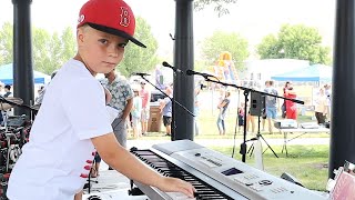 8 YEAR OLD AMAZES CROWD WITH PIANO SOLO!