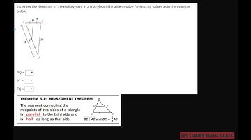 Find missing sides and lengths of triangle with Midsegment Theorem