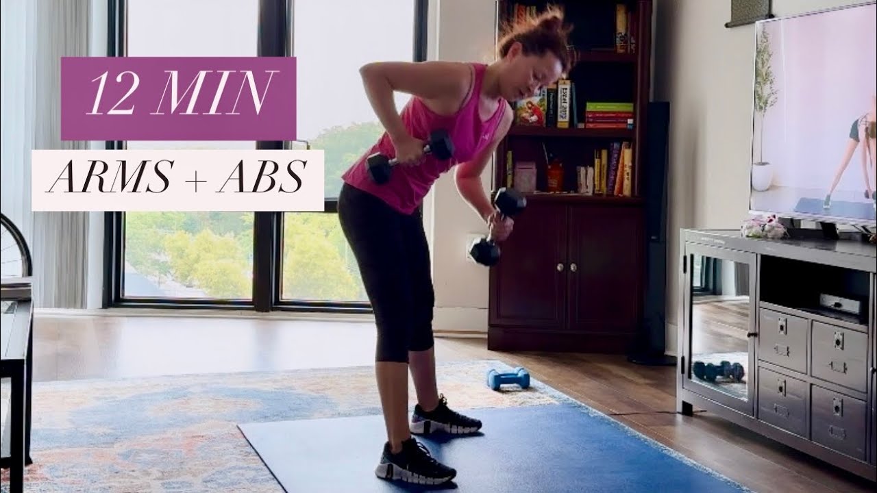 12 MIN STANDING ABS & ARMS (No Repeats, No Crunches, No Planks) - YouTube