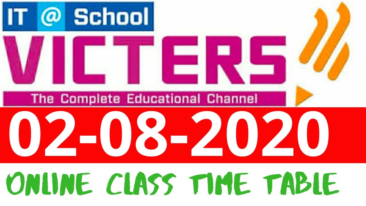 August 2 Sunday VICTERS CHANNEL ONLINE CLASS TIME TABLE victers