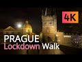 (UHD 4K) LOCKDOWN WALK IN PRAGUE at Night - Autumn 2020 👣  👣