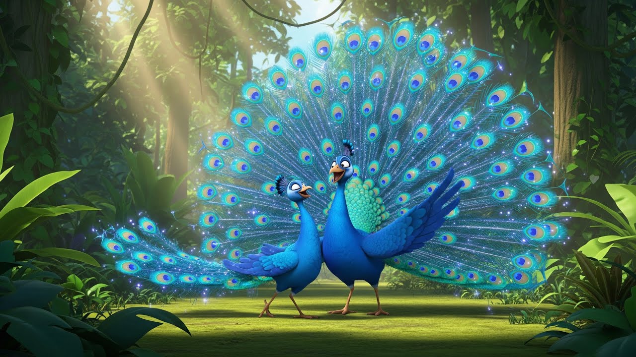 Blue Star of Jungle | Magical Peacock Dance Song | Tiny Rhymes Kids