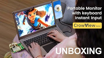CrowView Note 14” Portable Monitor with Keyboard | Turn Phone & Pi 5 into a Laptop